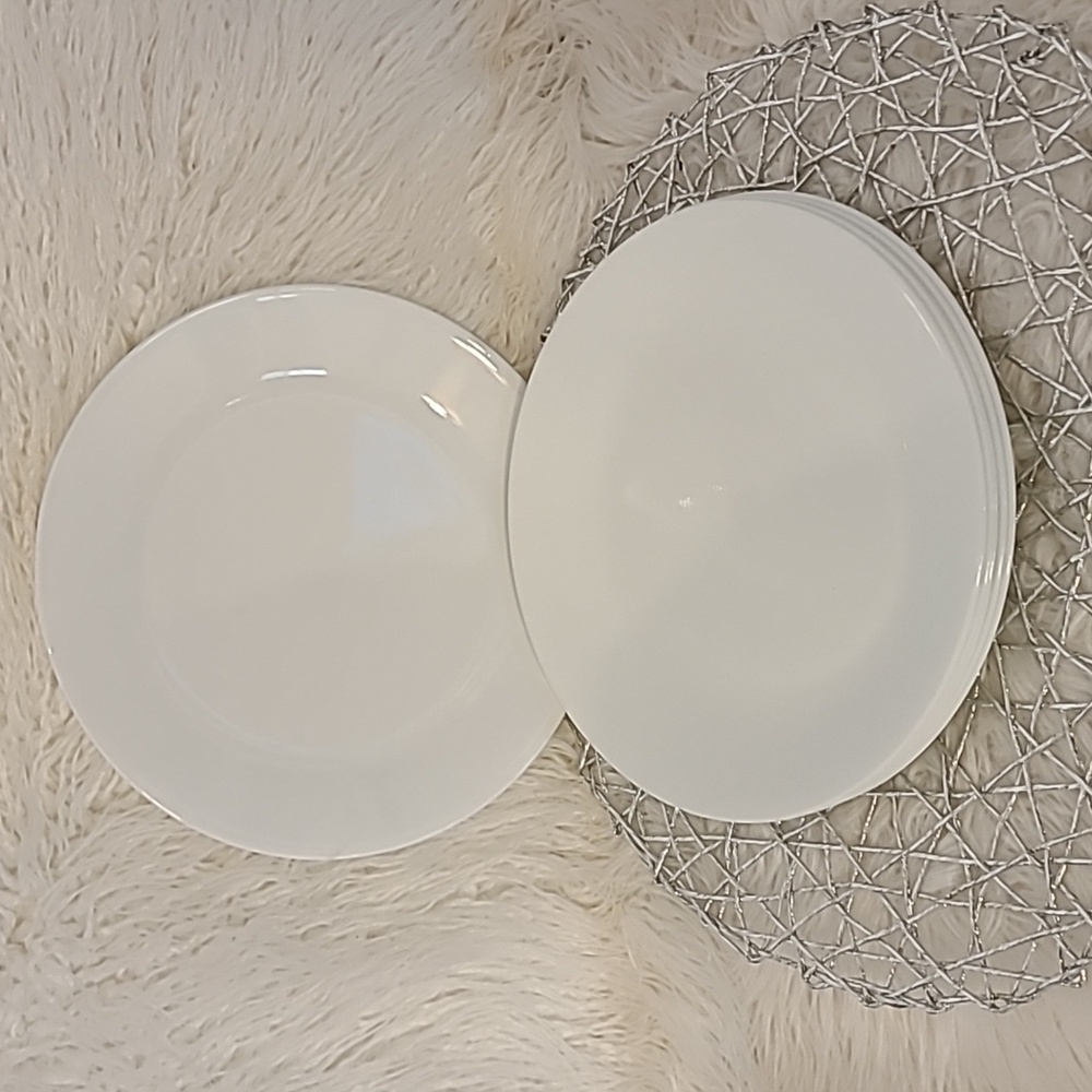 Set Of 6 Corelle Winter White Plates Corning Frost Six Corningware Frost Vintage
